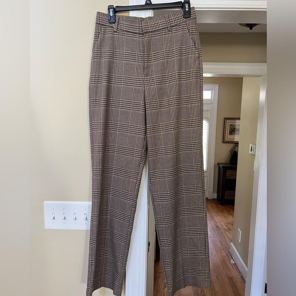 Zara tan and black plaid dress pants. Small